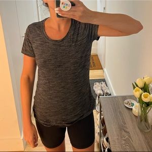 Lululemon grey/black sheer back t-shirt size 4